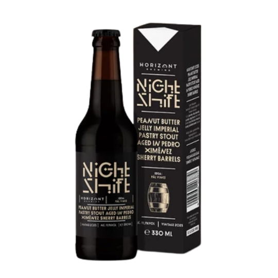 Horizont - Night Shift 2025 - Peanut Butter Jelly Imperial Pastry Stout Pedro Ximénez Sherrys hordóban érlelve  I 0,33l